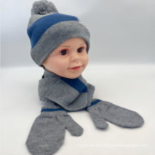 Winter gestrickte Hutschalhandschuhe für Baby